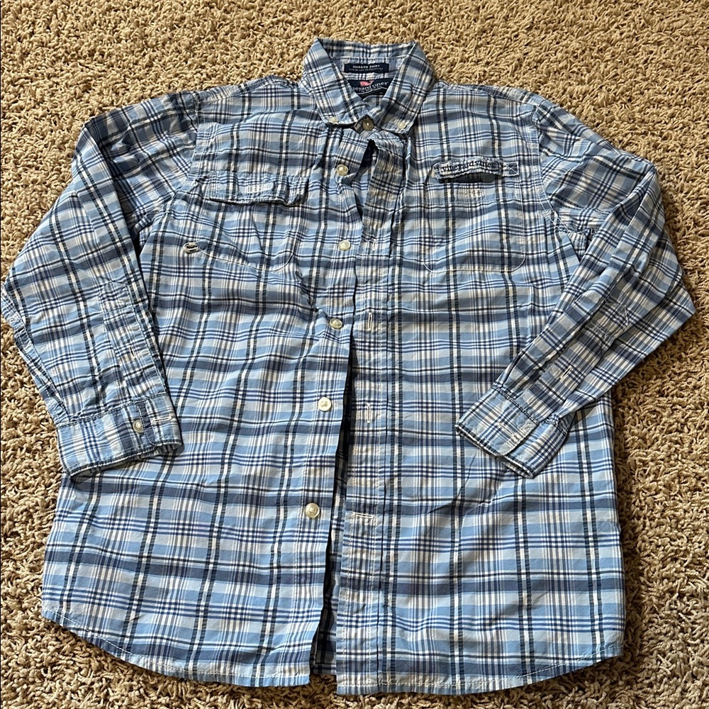 Vineyard Vines Light Blue Plaid Shirt Harbor Shirt